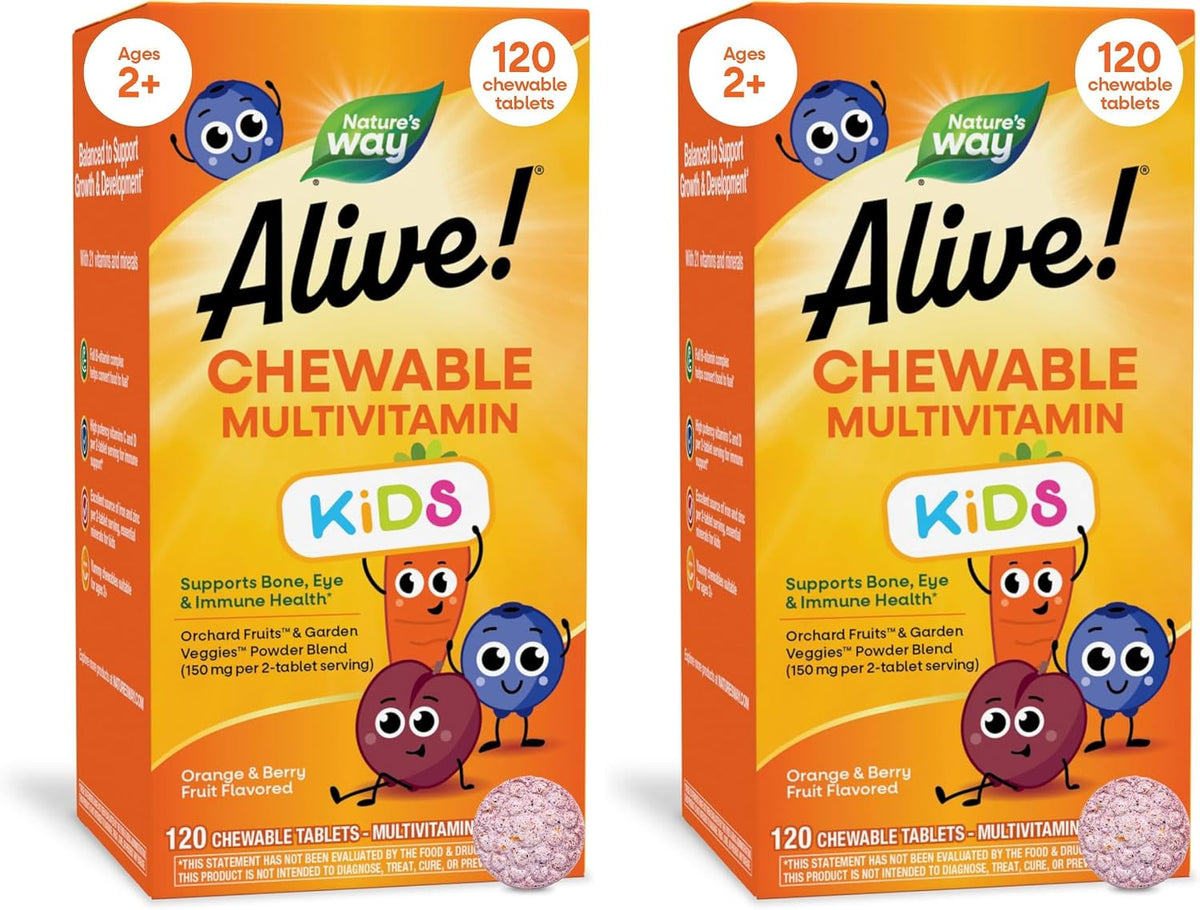Nature's Way Alive! Children's Chewable Multivitamin, Orange and Berry Flavour, 120 Tablets - görsel 9