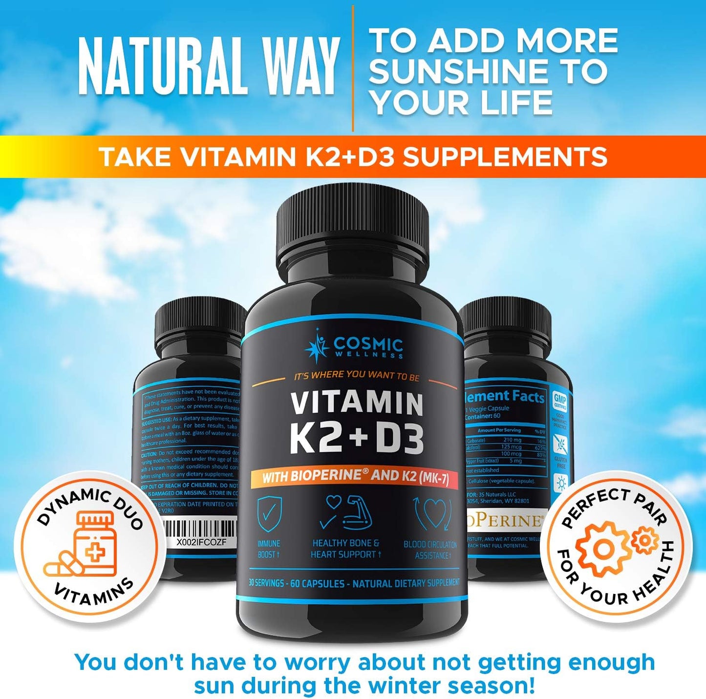 Vitamin D3 K2 MK-7 5000 IU Supplement with BioPerine – for Bone, Heart, and Immune Support - görsel 8