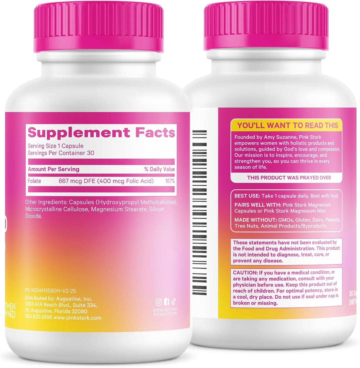 Pink Stork Folic Acid Supplement for Women – 400mcg, 30 Capsules | Daily Vitamin B9, Prenatal & Fertility Support, Supports Red Blood Cell Formation & Energy, Vegetarian - görsel 9