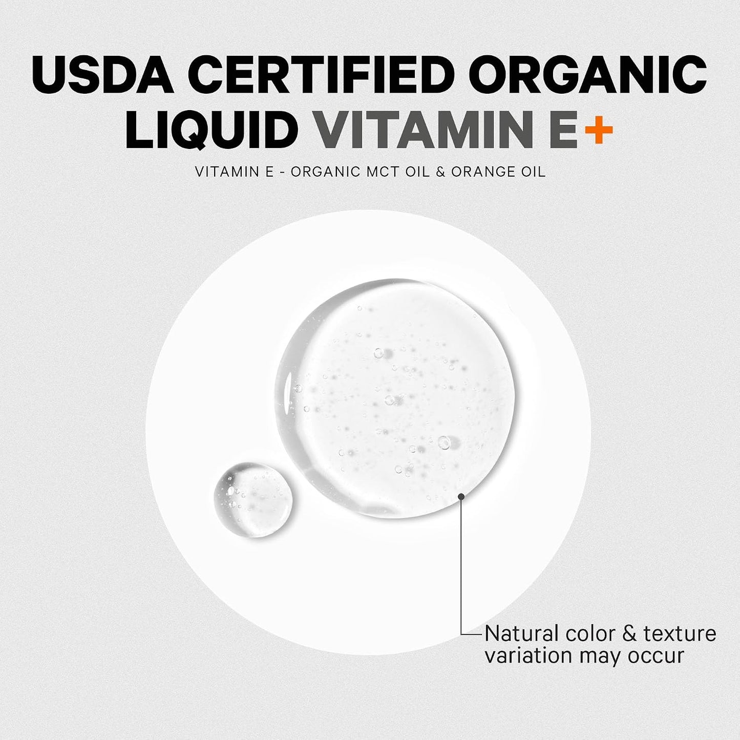 Codeage Liquid Vitamin E+ - USDA-Certified Organic Vitamin E - 2-Month Supply - D-Alpha Tocopherol Acetate, Organic MCT Oil, Orange Fruit Oil, Unflavoured, Non-GMO, Vegan, Gluten-free, 60 ml - görsel 9