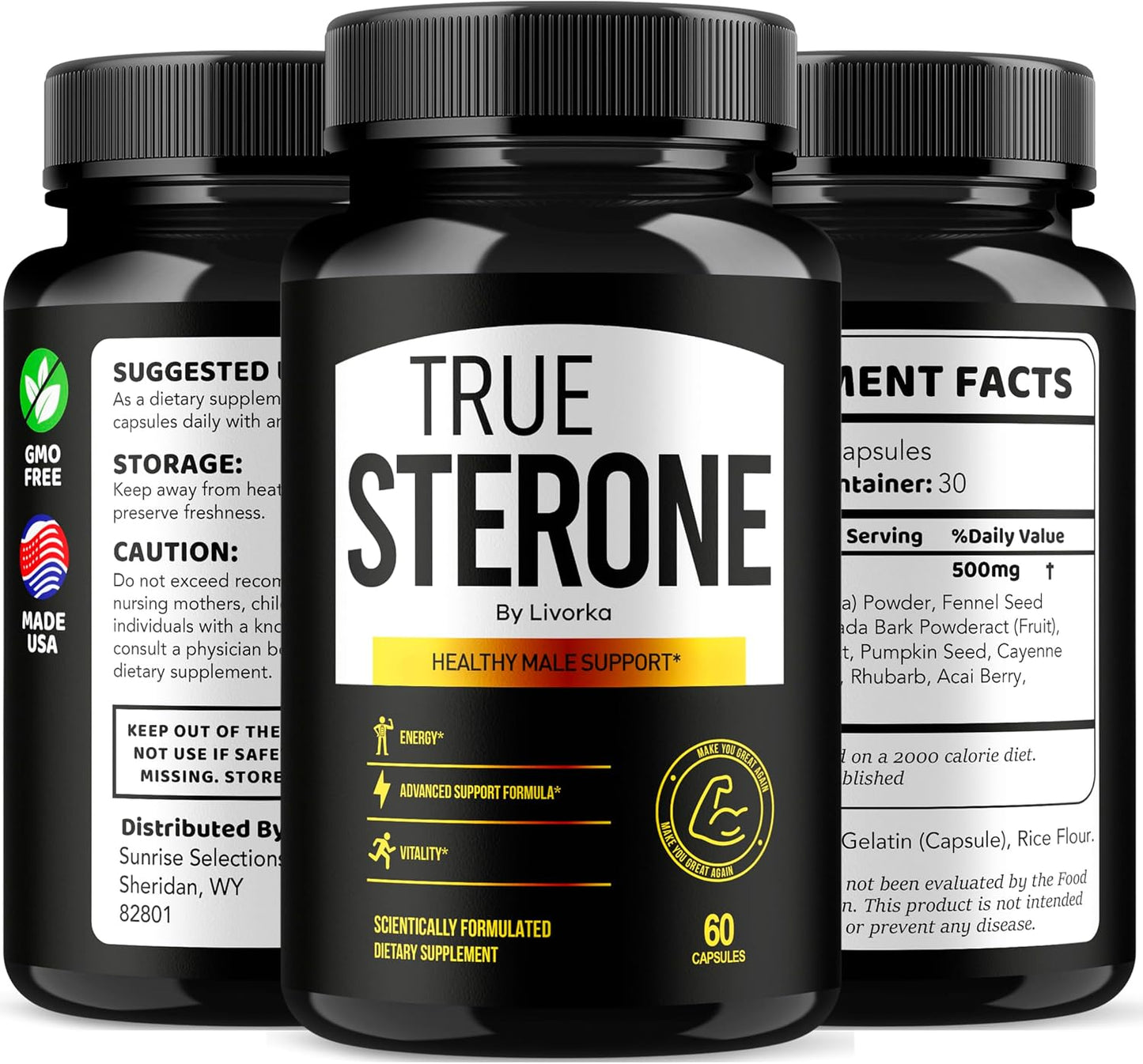 (2 Pack) True Sterone Capsules, TrueSterone, True Sterone Pill, Capsules True Sterone, True Sterone Vitamin Tablets, True Sterone Advanced Formula, True Sterone Reviews 120 Capsules for 2 Months - görsel 8