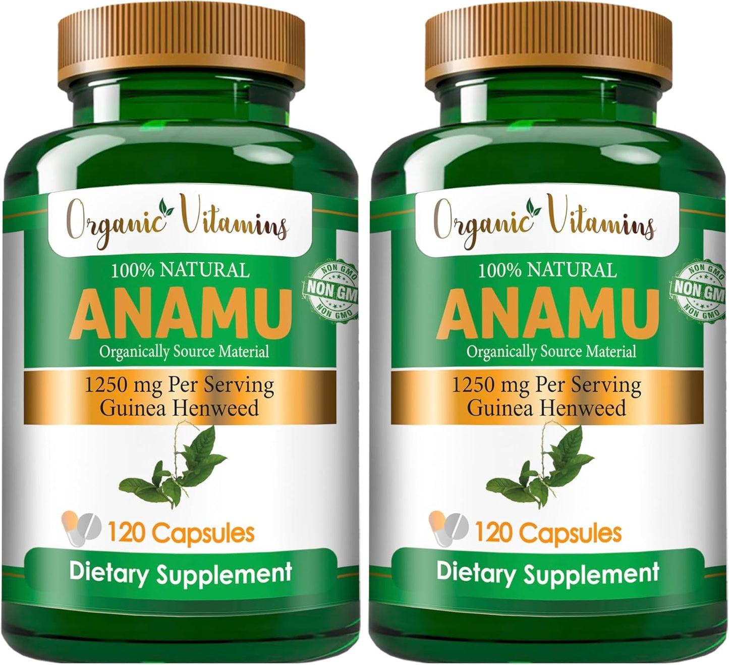 Organic Vitamins Anamu 1250mg 100% Organically Grown 120 Capsules Petiveria Allicea - görsel 5
