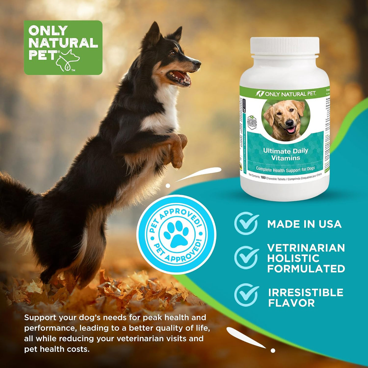 Only Natural Pet Ultimate Daily Vitamins - – Amino Acids: Essential building blocks for proteins, crucial for – Image 7