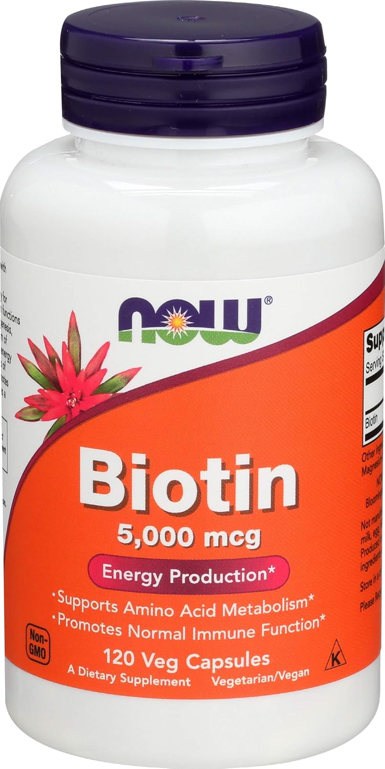 Now Foods Biotin 5 mg Vegetarian Capsules, 120 Count - görsel 4
