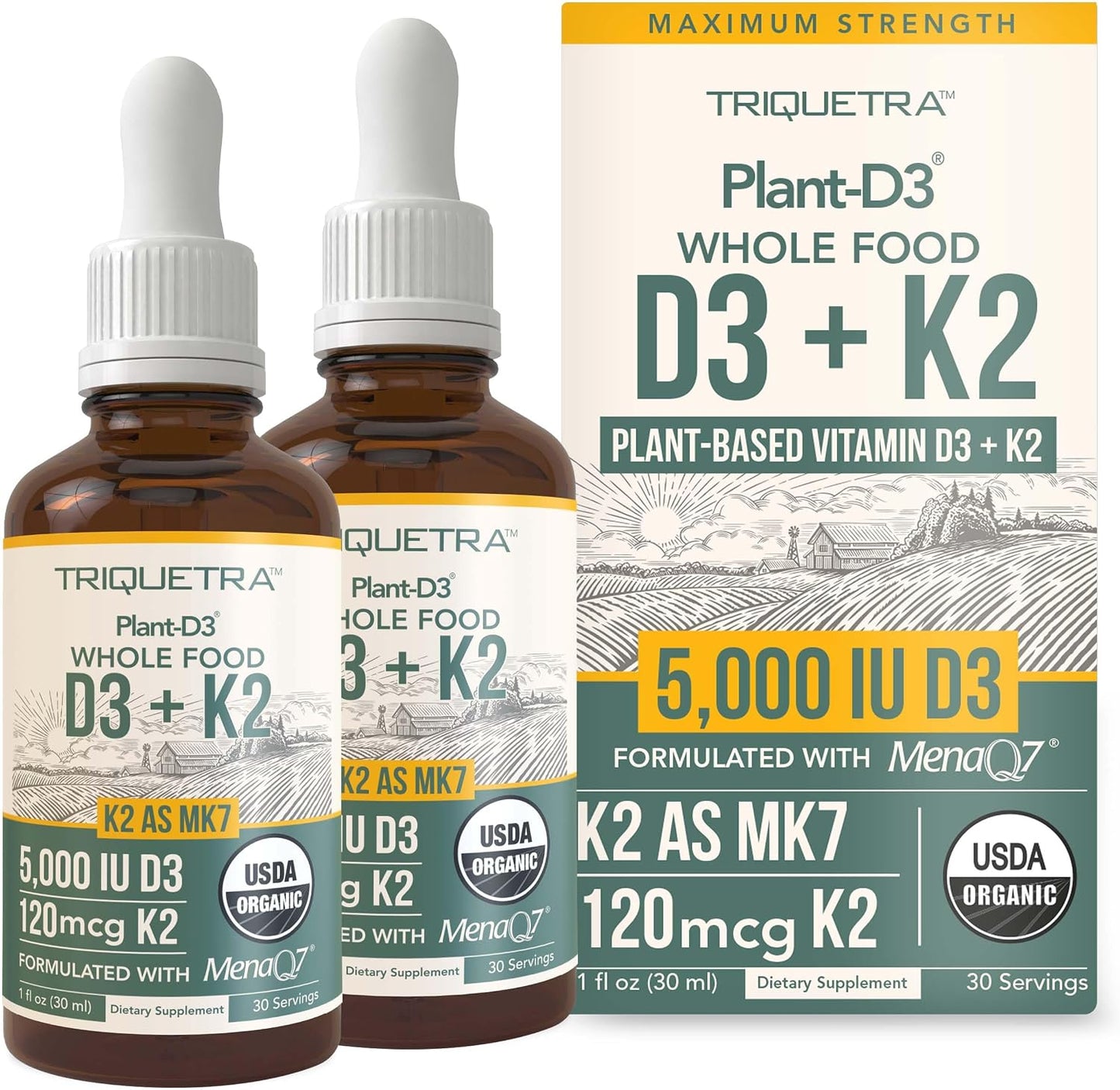 Organic Plant D3 + K2 | 5000 IU Vitamin D3 + 120 mcg Vitamin K2 (All-Trans MK7) – Vegan, Whole Food Supplement - görsel 9