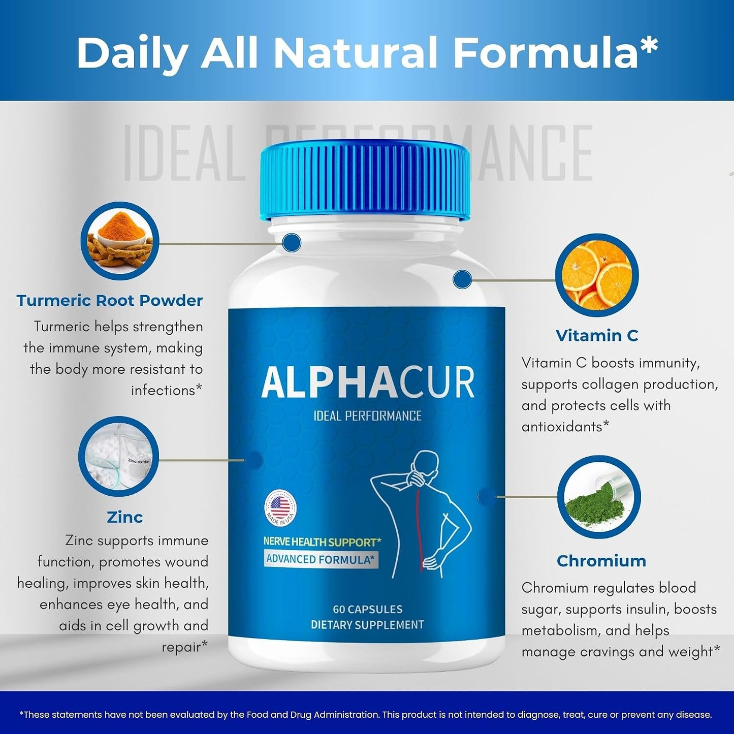 AlphaCur Advanced Formula Capsules – Maximum Strength Nerve Support Supplement - görsel 7