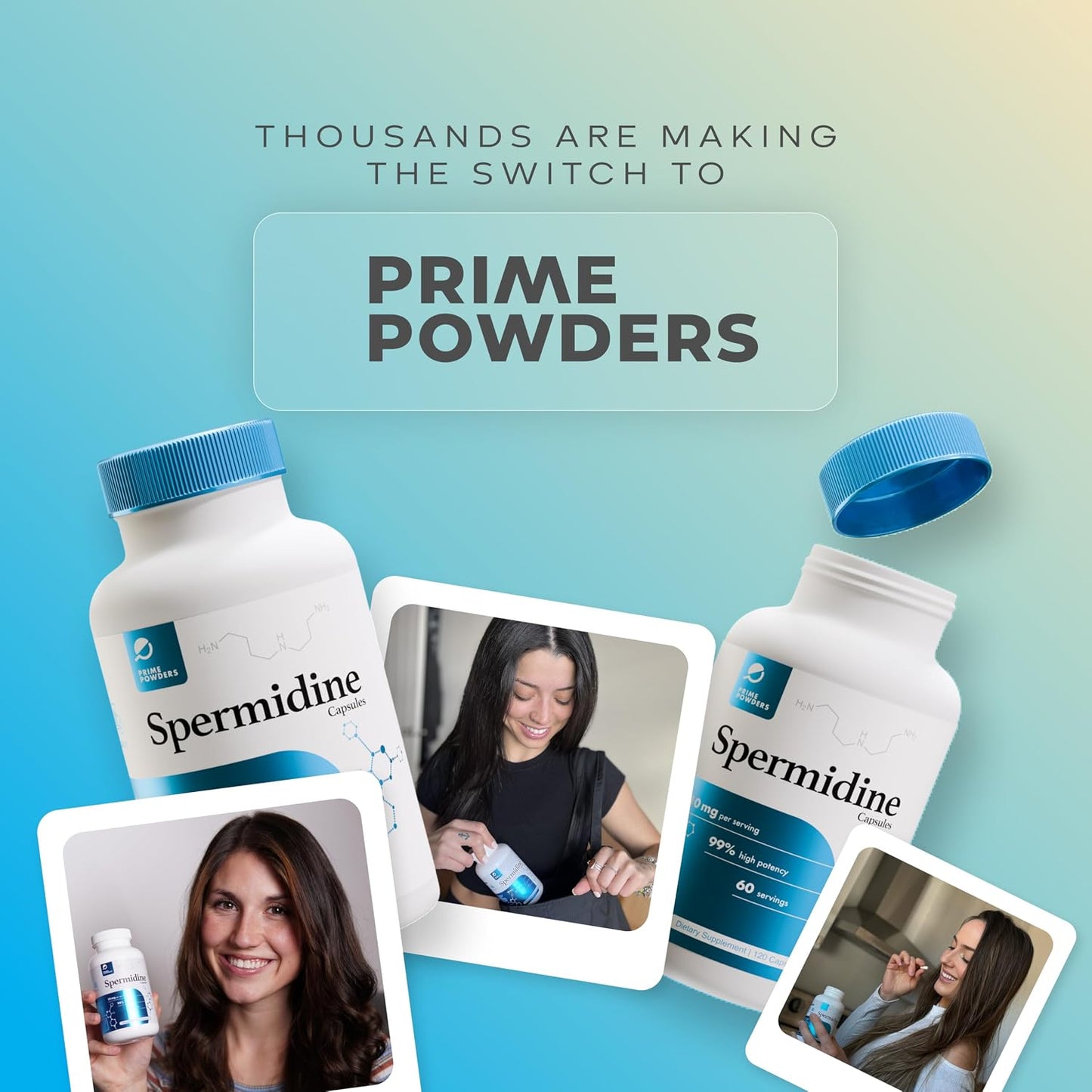 Prime Powders Spermidine Capsules – 99% Pure, Gluten-Free, 10mg per Serving - görsel 6