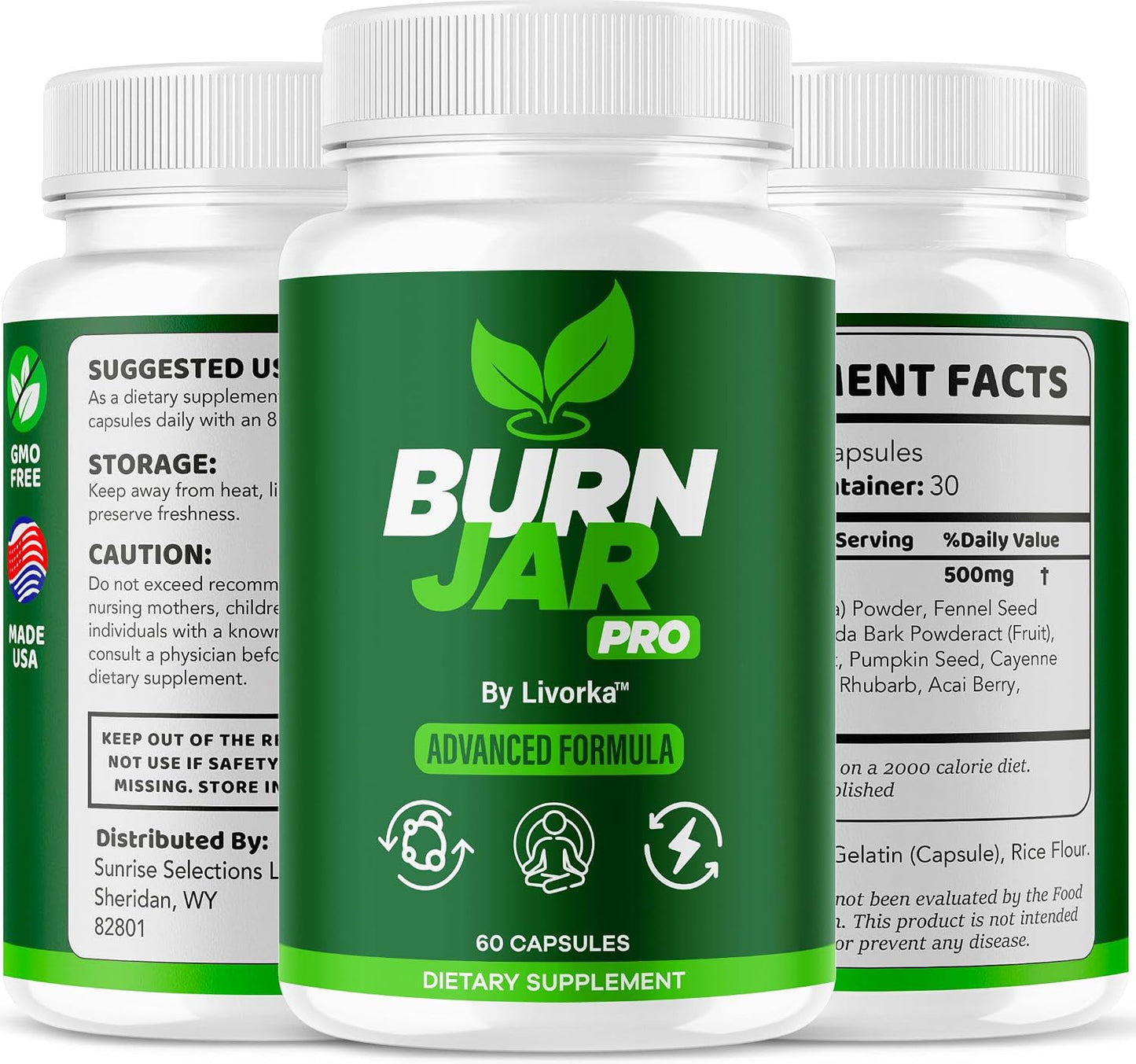 Burn Jar Pro - Official Advanced Formula Pink Salt Capsules, 300 Count (5 Month Supply) - görsel 8