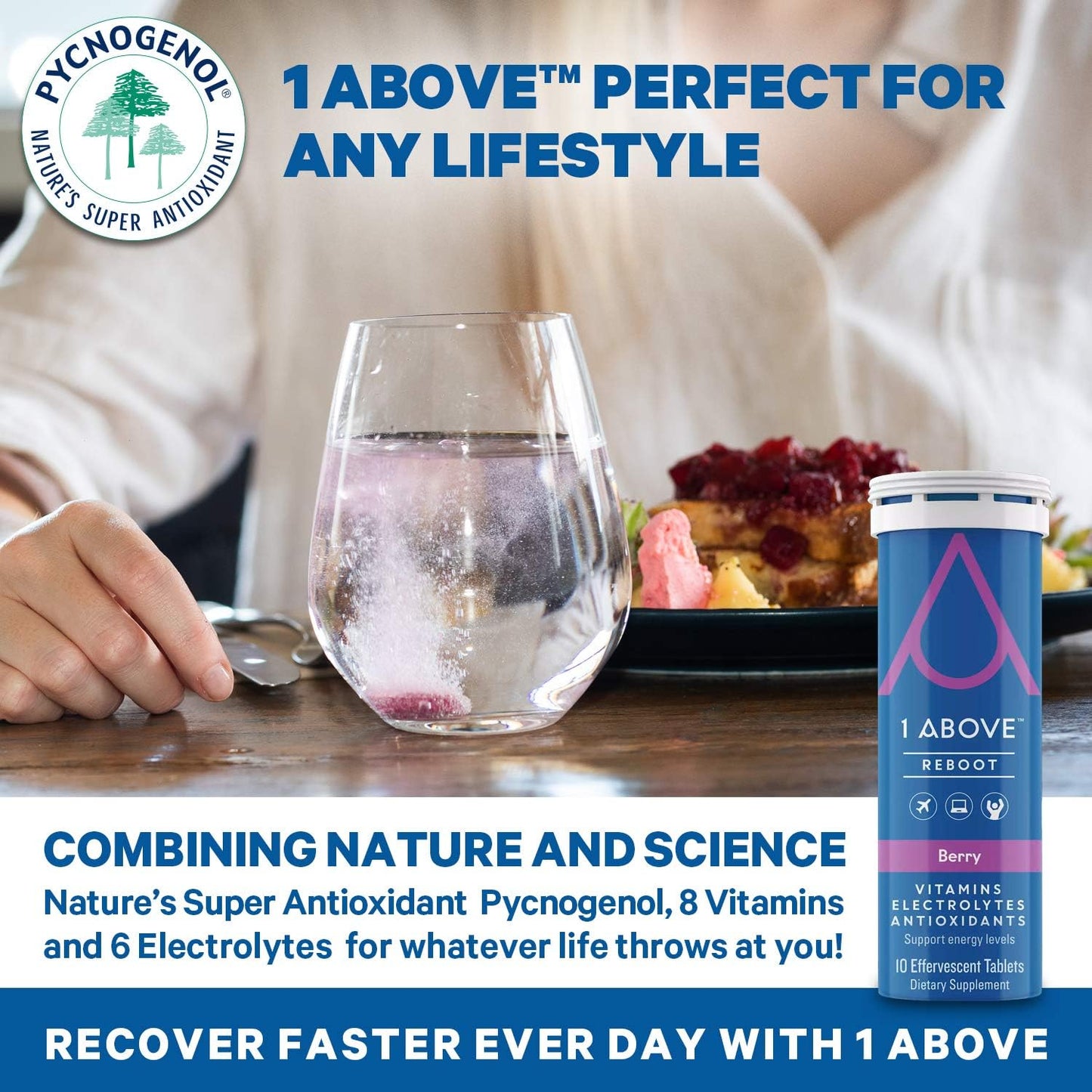 1Above Jet Lag Relief Tablets – Citrus-Flavoured Effervescent Multivitamin with Pycnogenol - görsel 9