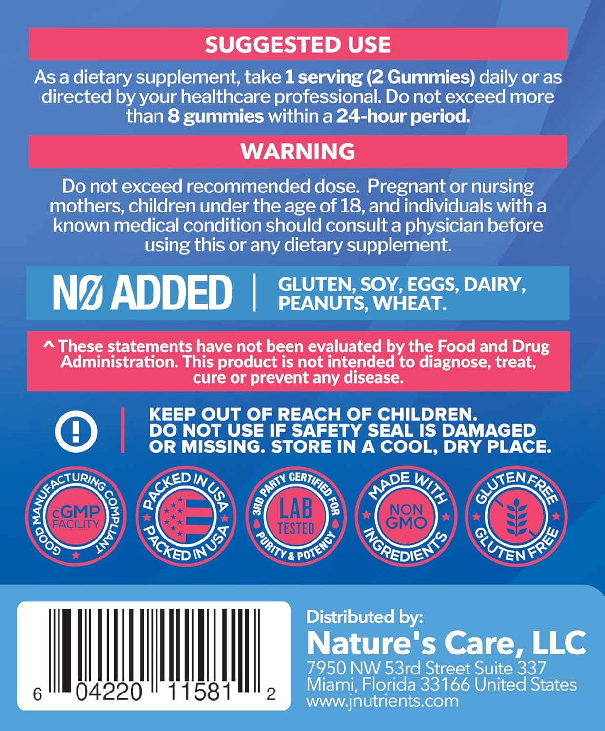 Just Nutrients Biotin 10,000mcg Gummies for Hair, Skin and Nails - 100 Count - görsel 5