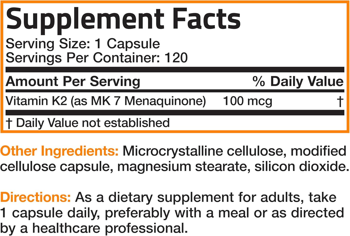 Bronson Vitamin K2 as MK-7 Menaquinone 100 mcg Non-GMO, 120 Capsules - görsel 8