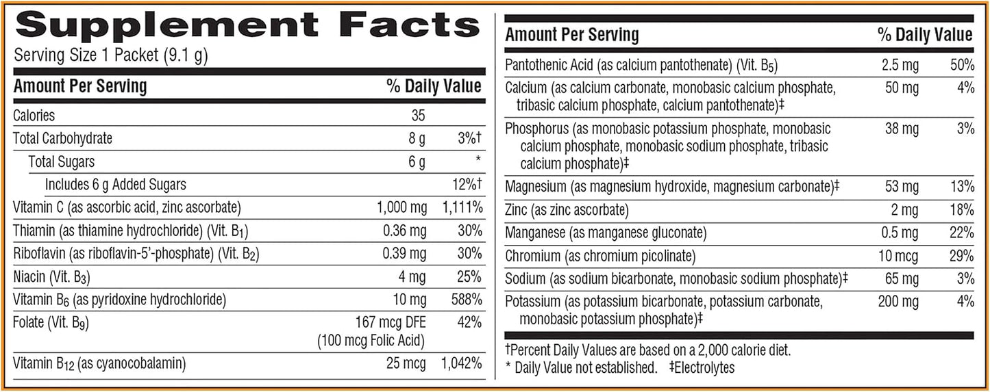 Emergen-C 1000mg Vitamin C Powder for Immune Support, Super Orange, 30 Sachets - görsel 7