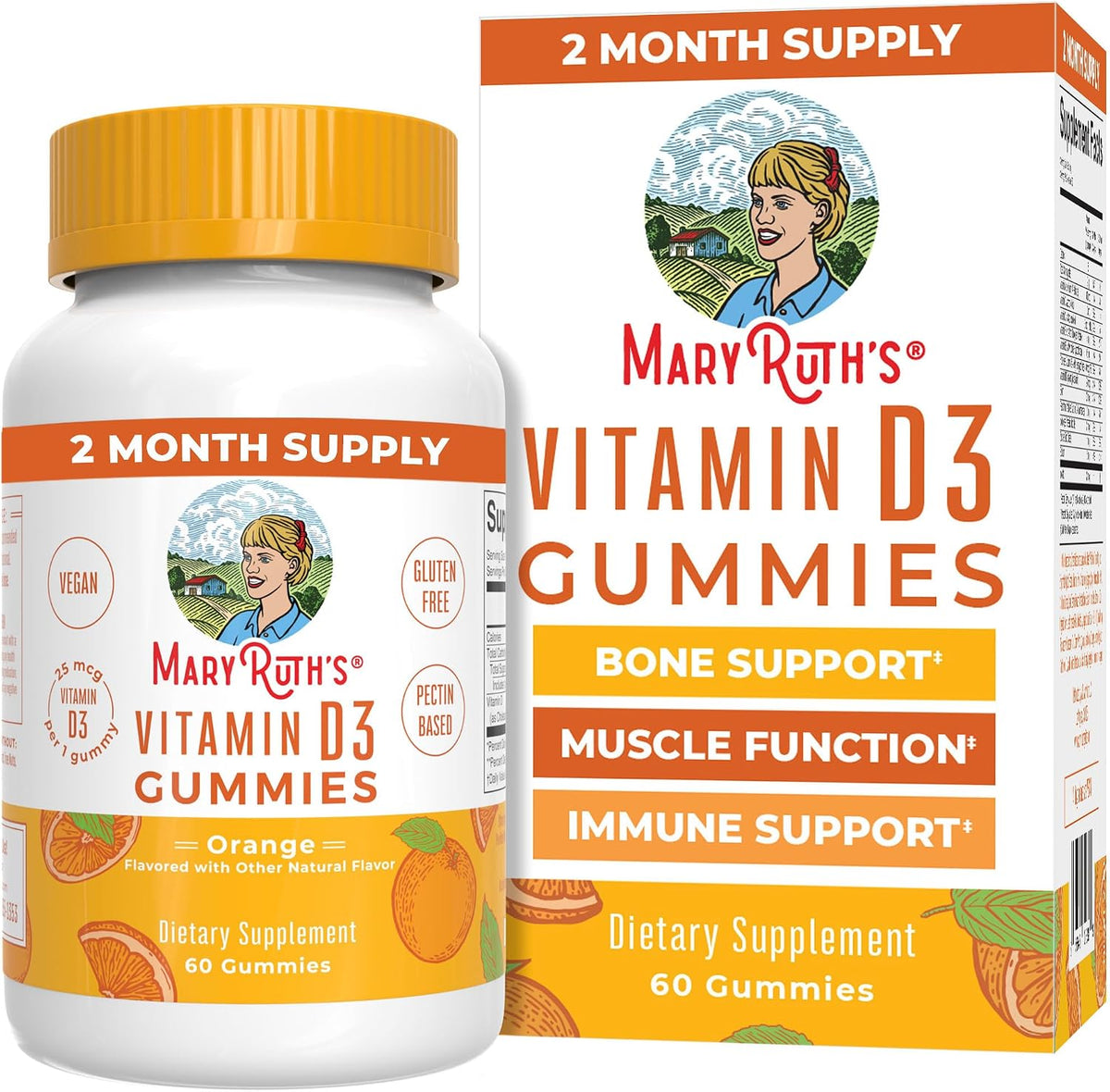 MARYRUTH'S Organic Vitamin D3 Gummies | 1000 IU | USDA Organic | Immune Support | Bone Health | Muscle Function | for Adults & Kids Ages 2+ | Vegan | Gluten-free | 2 Month Supply | 60 Count - görsel 10
