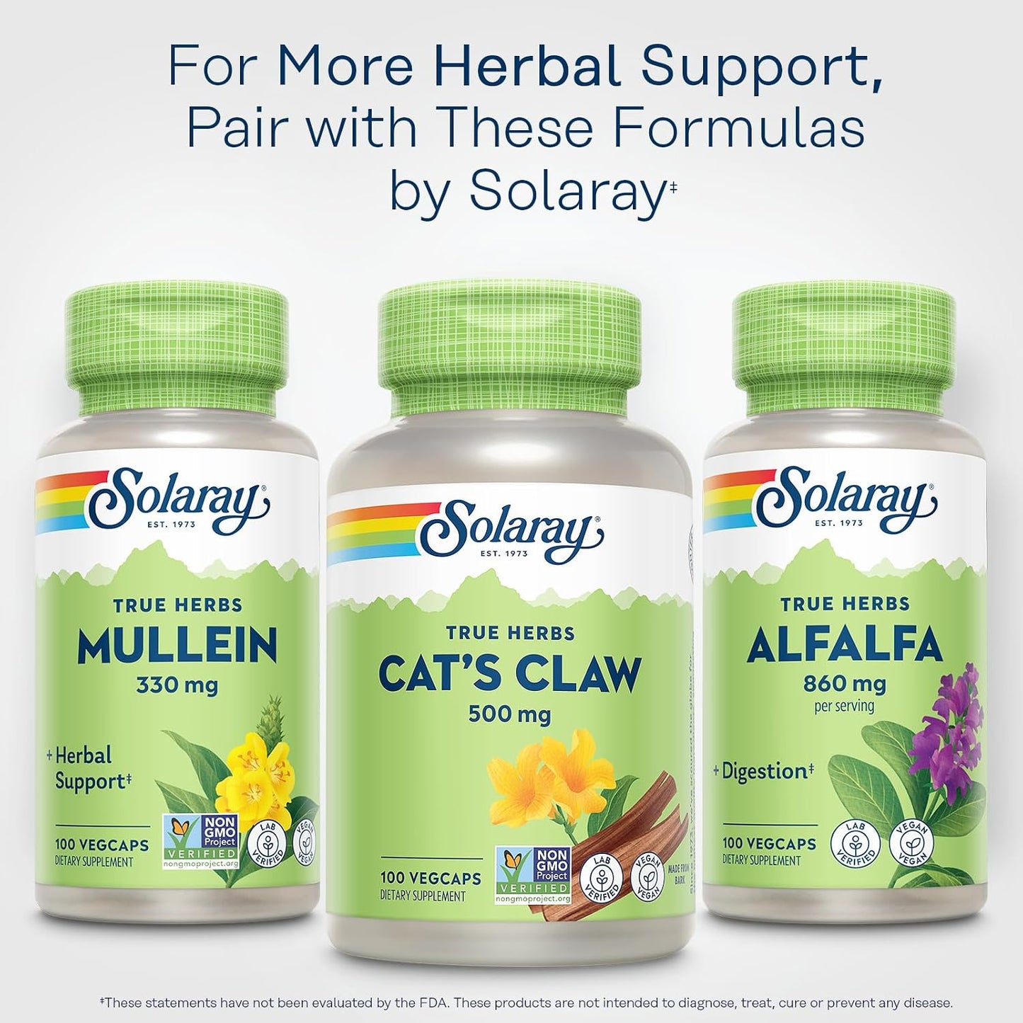 SOLARAY Cat's Claw Bark 500mg, Immune and Digestive Support, 100 Capsules - görsel 6