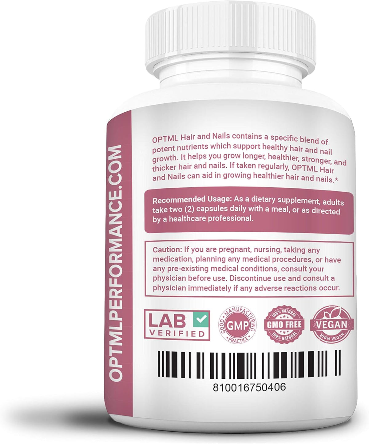 OPTML Hair and Nail Vitamins for Growth and Thickness, with Biotin, 60 Capsules - görsel 8