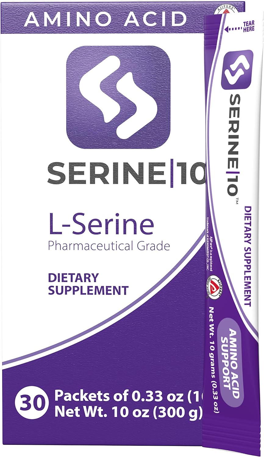 SERINE10 L-Serine Nootropics Sachets - Supports Brain Health, Memory and Focus - 10 Premeasured Powder Sachets with 10 g (10000 mg) of Pure L-Serine - görsel 5