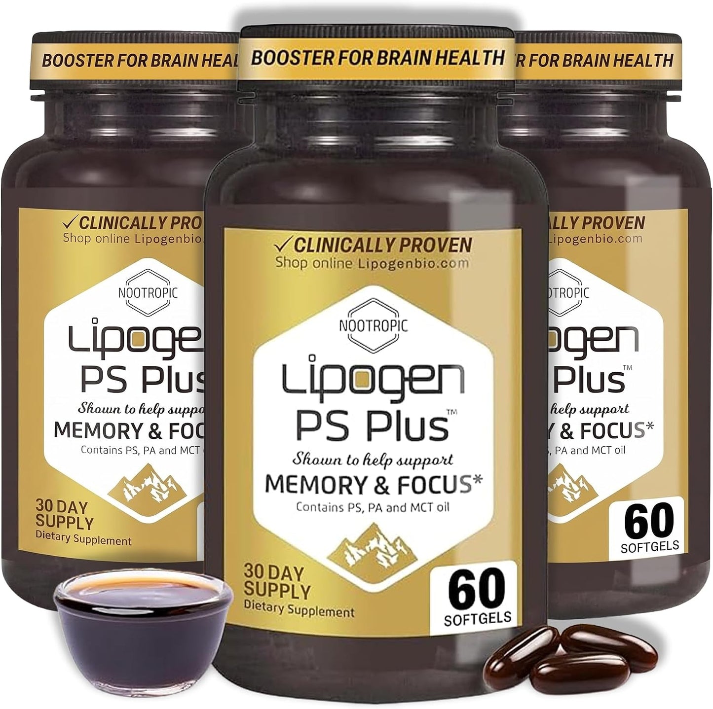 PS Plus Brain Supplements for Memory and Focus – Premium Phosphatidylserine Brain Booster for Brain Health – Nootropic – 60 Softgels for One Month’s Supply - görsel 10