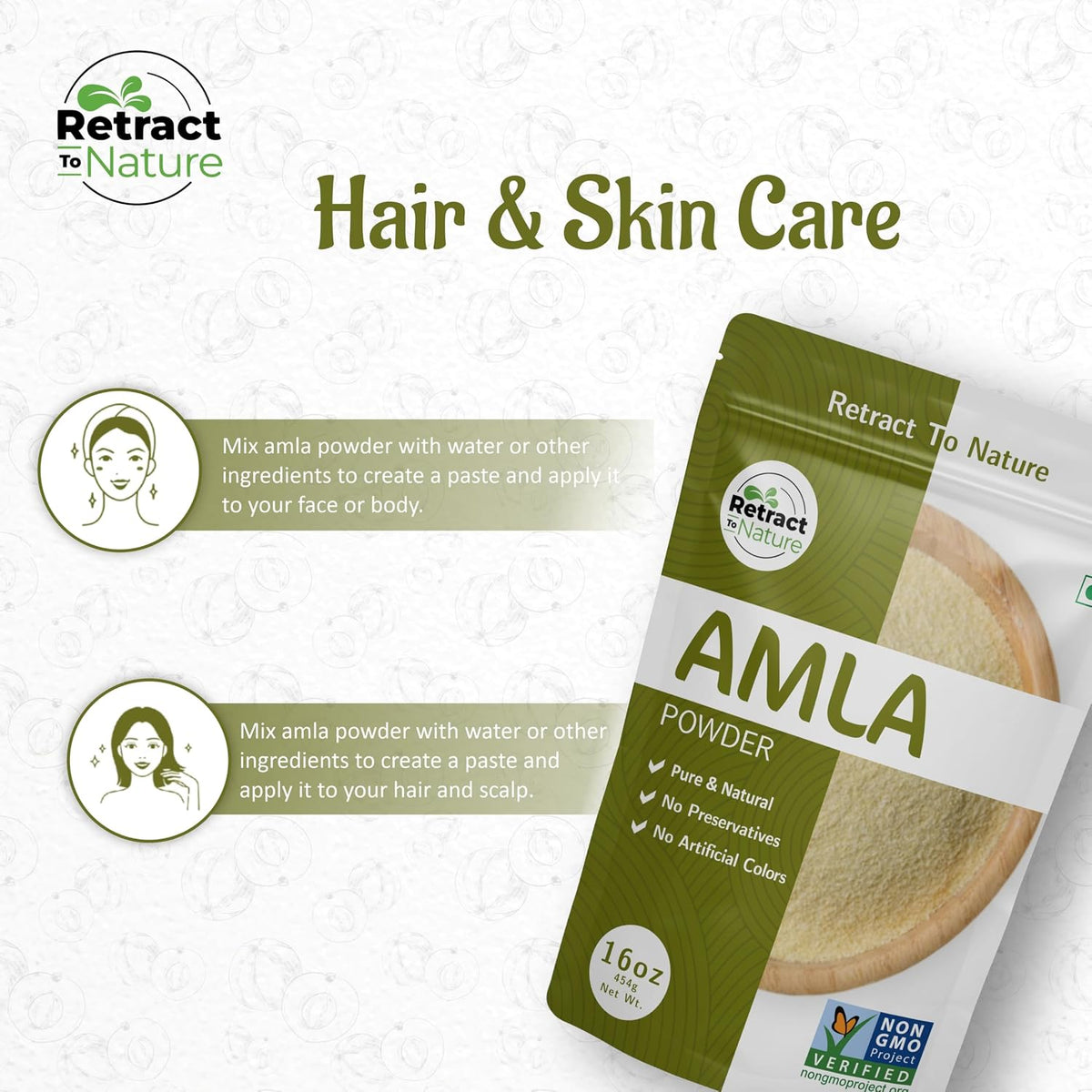 Retract To Nature Amla Powder (Amalaki) - 16 oz, 100% Natural Source of Vitamin C - görsel 7