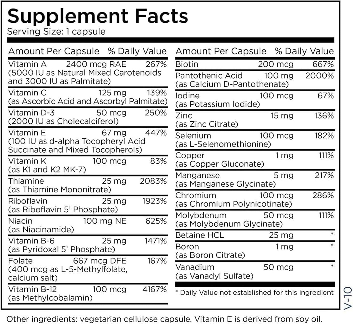Metabolic Maintenance The Big One Plus Multivitamin without Iron - Iron-Free Multivitamin for Women & Men with Vitamin A, C, Minerals, Methylated B Complex, and 2000 IU Vitamin D3 - 90 Capsules - görsel 5