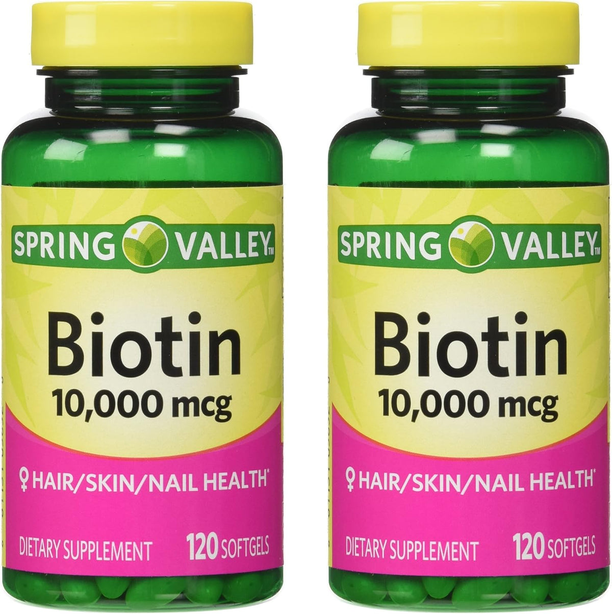 Spring Valley Biotin 5000 mcg, High Strength, 120 Softgels - görsel 9