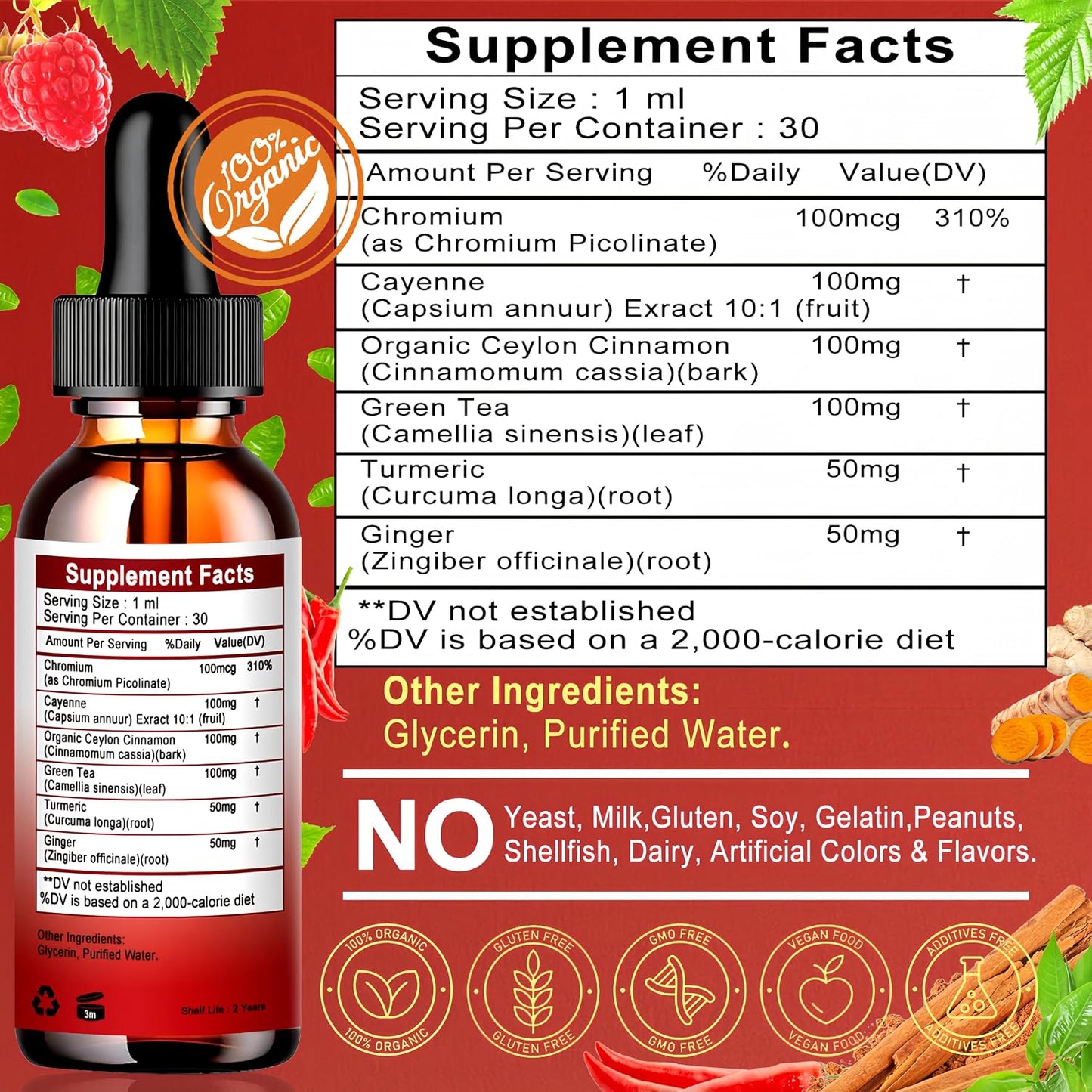 Cayenne Pepper Drops - 6-in-1 High Absorption Liquid Supplement - görsel 7