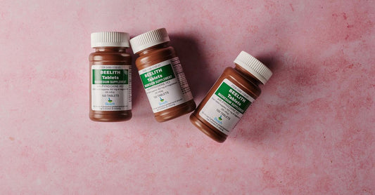 A bottle of probiotic mood support supplement capsules on a clean white shelf, representing the best probiotic mood support supplement UK shoppers can buy in 2026.