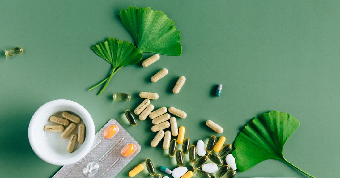 Menopause support multivitamin iron free capsules arranged on a clean surface, highlighting natural ingredients and whole food formulation.