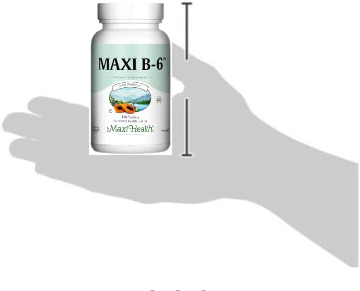 Maxi Health Vitamin B6 100 mg Tablets – Pyridoxine Hydrochloride for Nervous System and Energy Support – 200 Tablets (Pack of 2) - görsel 4