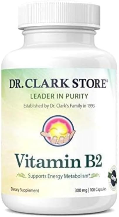 Dr. Clark Vitamin B2 Food Supplement, 300 mg, 100 Gelatine Capsules