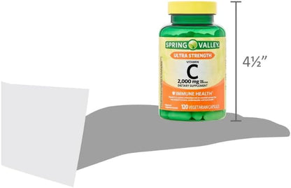Spring Valley Ultra Strength Vitamin C Capsules - 2000 mg - 120 Capsules