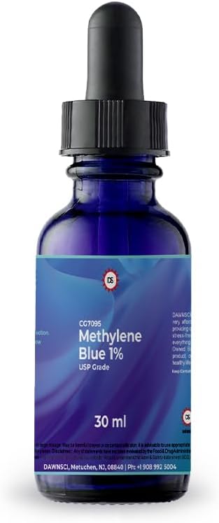 Methylene Blue 1% 30 mL Glass Dropper Bottle – Pharmaceutical-Grade Methylthioninium Chloride Liquid for Cognitive Health - görsel 1