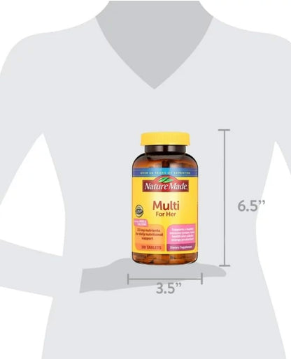 Nature Made Multivitamin for Women - Daily Women's Multivitamin with 23 Nutrients, 300 Tablets