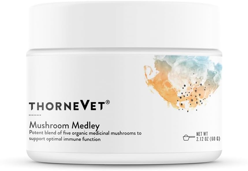 Mushroom Medley for Dogs - Immune Support Plus Antioxidants - with Reishi, Turkey Tail, Cordyceps, Maitake, and Chaga Mushrooms - Support for Dogs with Compromised Immunity - 120 Scoops - görsel 1