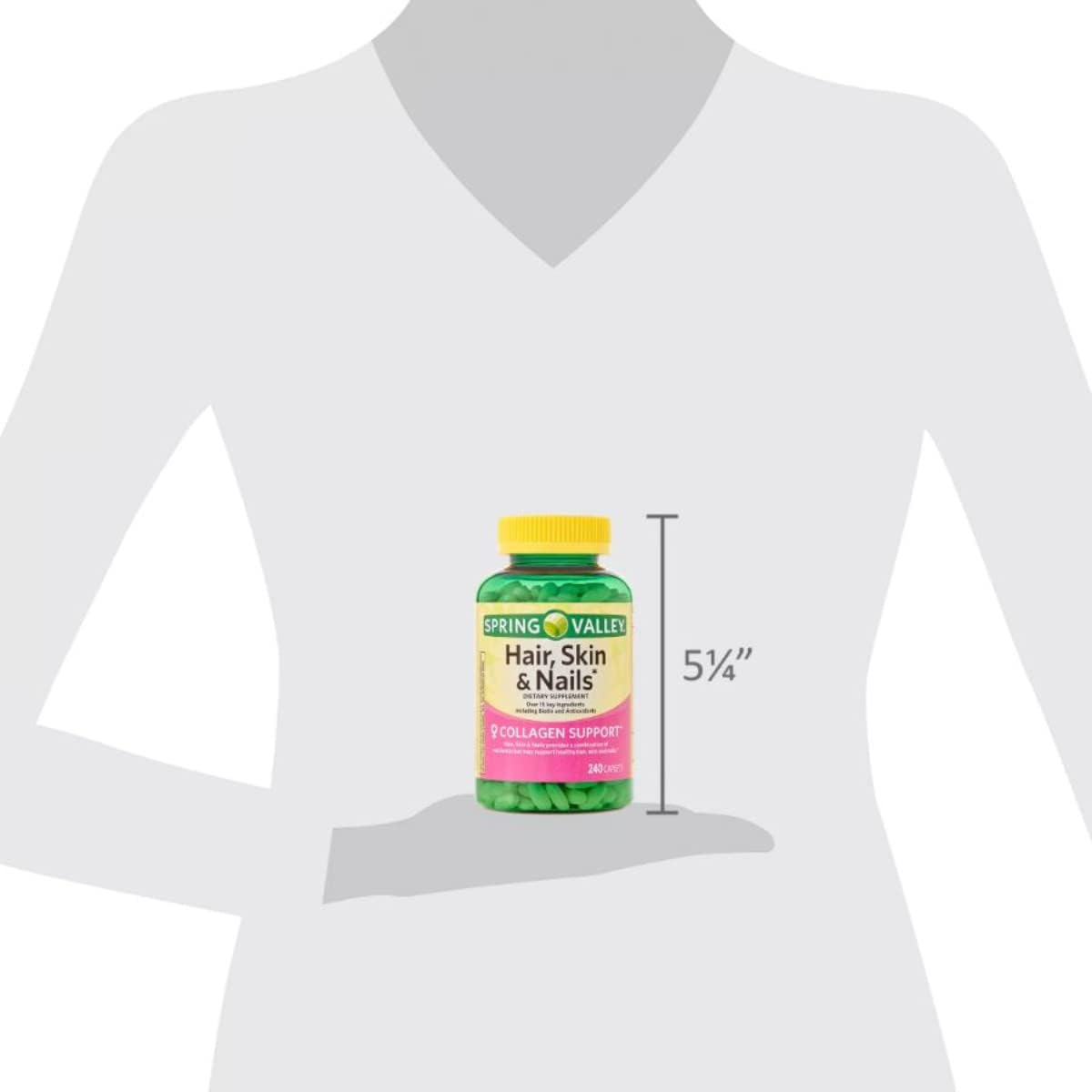 Spring Valley Hair, Skin & Nails Complex with Biotin and Collagen, 240 Caplets - görsel 4