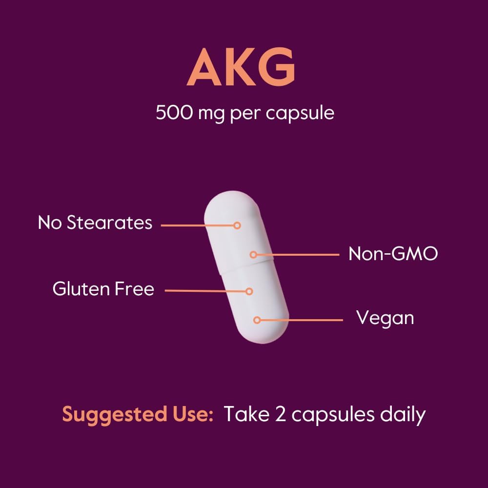 BESTVITE AKG (Alpha Ketoglutaric Acid) 1000mg per Serving - 240 Vegetarian Capsules - No Stearates - Vegan - Non GMO - Gluten-free - görsel 5