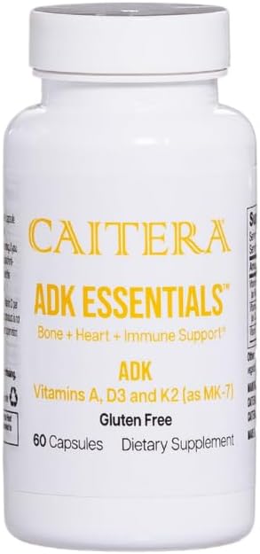 ADK Essentials Vitamin A, D3 & K2 (MK-7) Supplement - Bone Density, Heart & Immune Support, Vegan, 60 Capsules - görsel 1