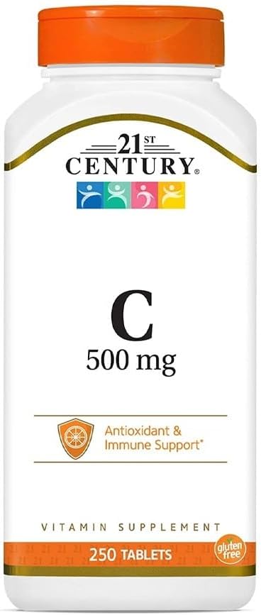 21st Century Vitamin C 500 mg with Rose Hips Tablets, 110 Tablets (Pack of 2)