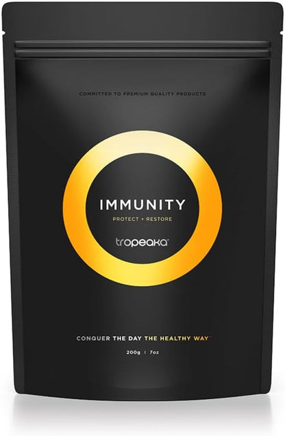 Tropeaka Immunity Powder - Immune Support Supplement with Vitamin C & Marine Collagen, 200g (20 Servings)