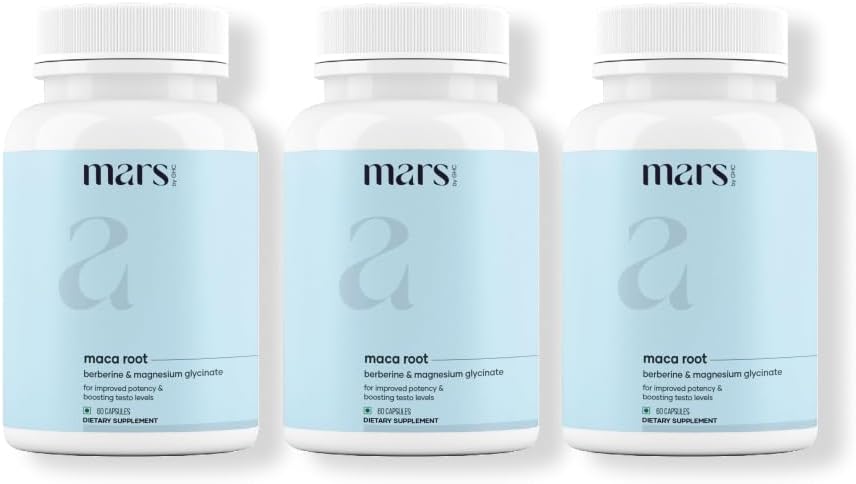 mars by GHC Maca Root Caps (Ginseng): Powered with Magnesium & Berberine - 60 Capsules | Overall Wellbeing | Good Health Company - Pack of 3 - görsel 1