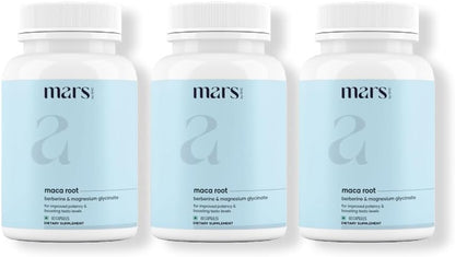 mars by GHC Maca Root Caps (Ginseng): Powered with Magnesium & Berberine - 60 Capsules | Overall Wellbeing | Good Health Company - Pack of 3