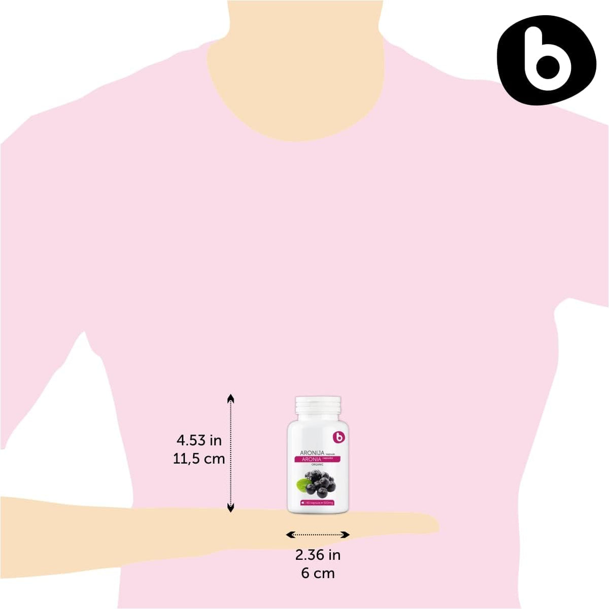 Organic Aronia Berry Capsules – Black Chokeberry Supplement – 500mg, 90 Vegan Capsules - görsel 7