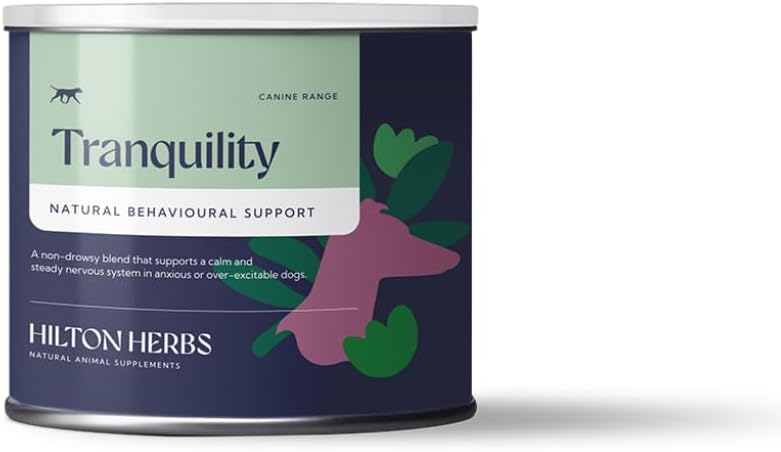 Hilton Herbs Canine Tranquillity Supplement for Anxiety, Nerves, and Stress in Dogs, 125 g Tub - görsel 1
