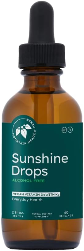 Mountain Meadow Herbs Sunshine Drops – Vegan Vitamin D3 Tincture for Bones & Immune Support (2 oz) - görsel 1