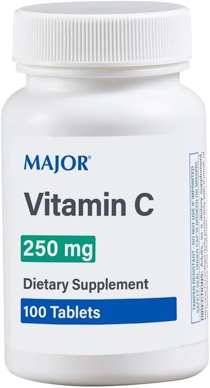 Major Vitamin C 100 Tablets 250mg Food Supplement for Adults