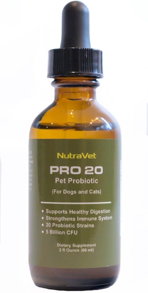 NutraVet Probiotics for Dogs and Cats - Liquid Digestive Enzyme Supplement with 20 Strains, 120 Servings - görsel 2