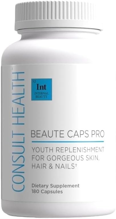 Consult Health Beaute Caps PRO: Biotin 10,500 mcg with Collagen & MSM for Hair, Skin & Nails – 180 Capsules - görsel 1