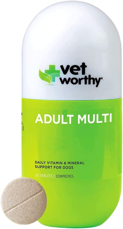 Vet Worthy Adult Multi Vitamins for Dogs, 60 Tablets (Liver Flavour)