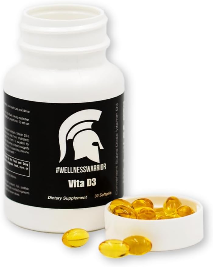 Wellness Warrior Vitamin D3 125mcg 5,000 IU Cholecalciferol Organic Extra Virgin Olive Oil 30 Softgels - görsel 1