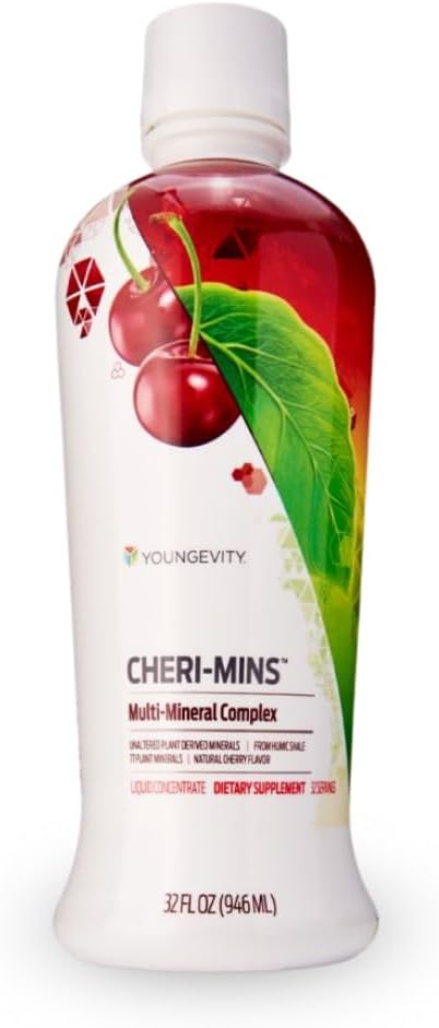 Youngevity Cheri-Mins™ Plant Derived Liquid Minerals - Great Tasting Formula - 77+ Natural Unaltered Trace Minerals - Colloidal Form Humic Shale (946 ml - Pack of 2) - görsel 1