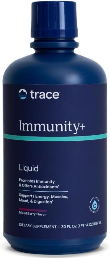 Trace Minerals Liquid Immunity+ with Elderberry, Zinc, Vitamins C & D - Mixed Berry - 30 oz - görsel 1